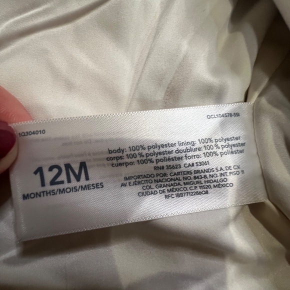 Baby B'Gosh Baby Girl's Camel Ruffle Dress Coat Fully Lined Holiday Coat Sz 12M - Picture 11 of 13